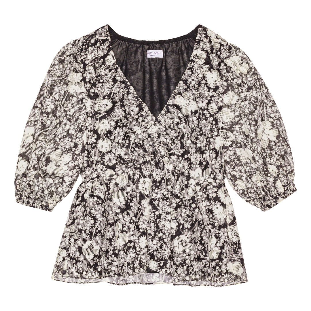 Flora Blouse Black Print
