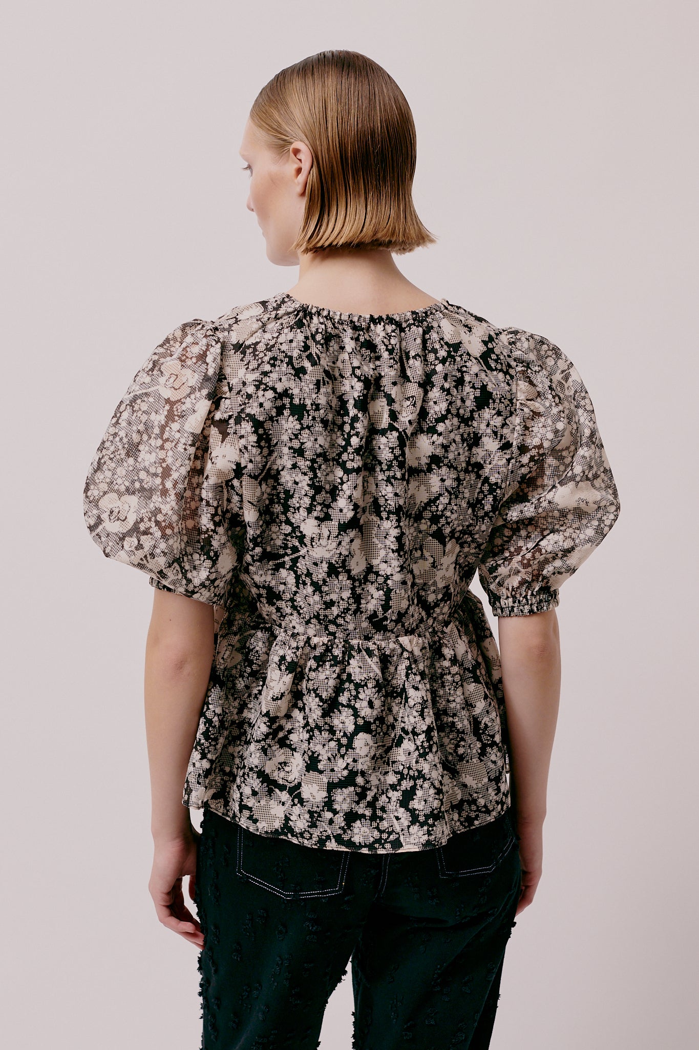 Flora Blouse Black Print