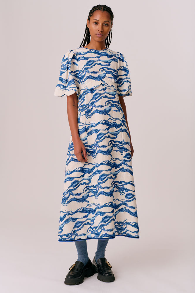 Hofmann Copenhagen Nerina Dress - Sea Blue Print