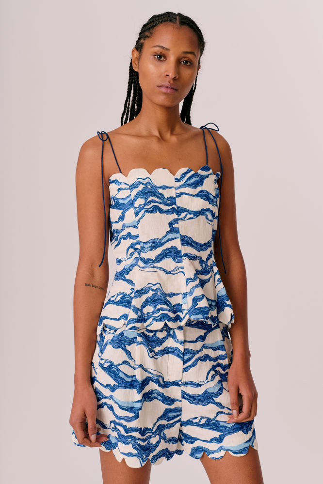 Hofmann Copenhagen Yara Top - Sea Blue Print
