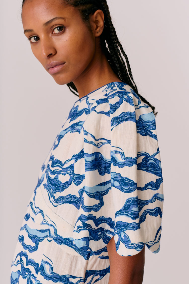 Hofmann Copenhagen Nerina Dress - Sea Blue Print