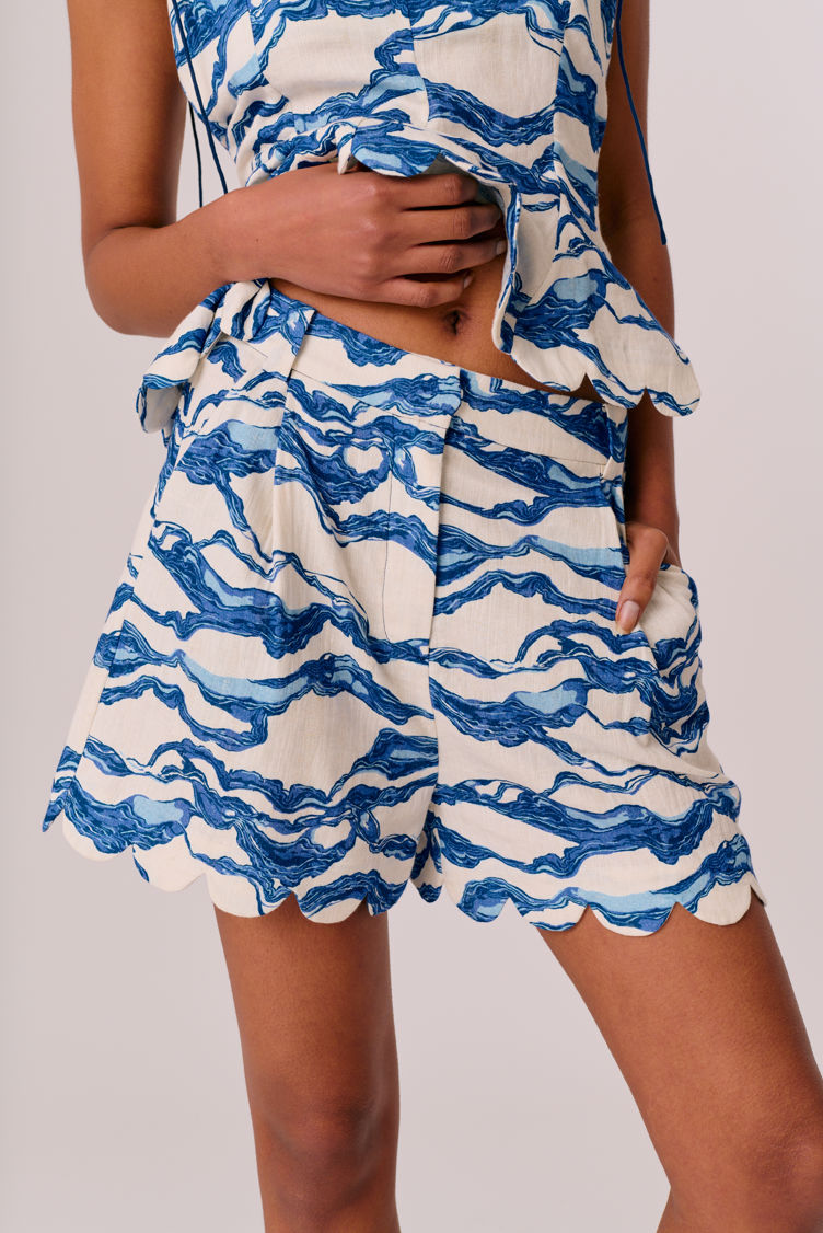 Hofmann Copenhagen Petra Shorts - Sea Blue Print