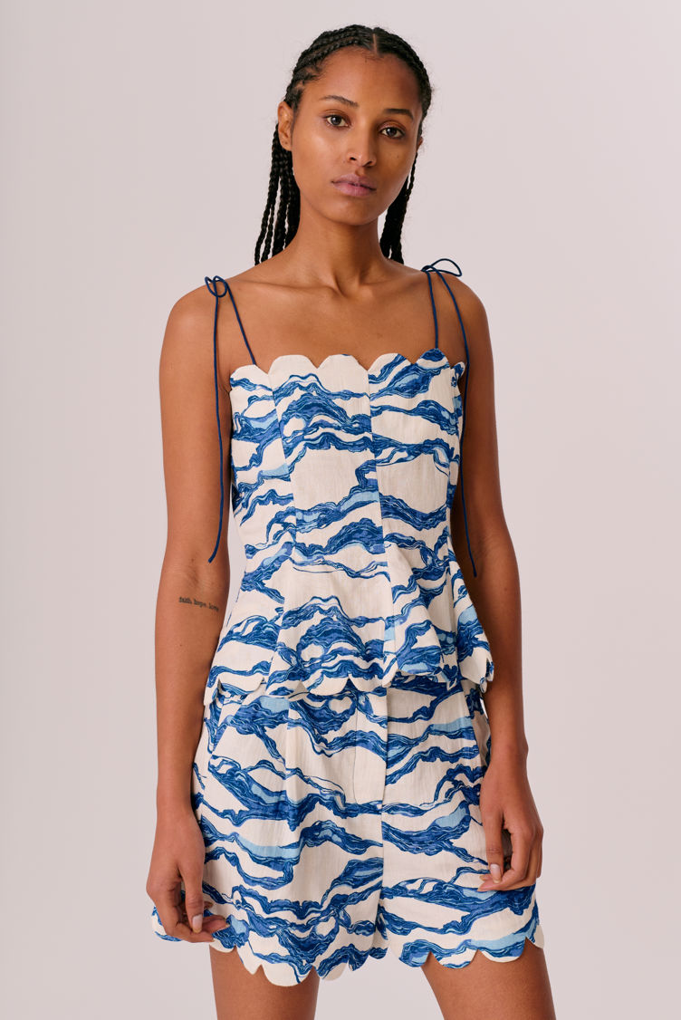 Hofmann Copenhagen Yara Top - Sea Blue Print