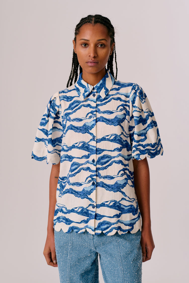 Hofmann Copenhagen Marabelle Shirt - Sea Blue Print