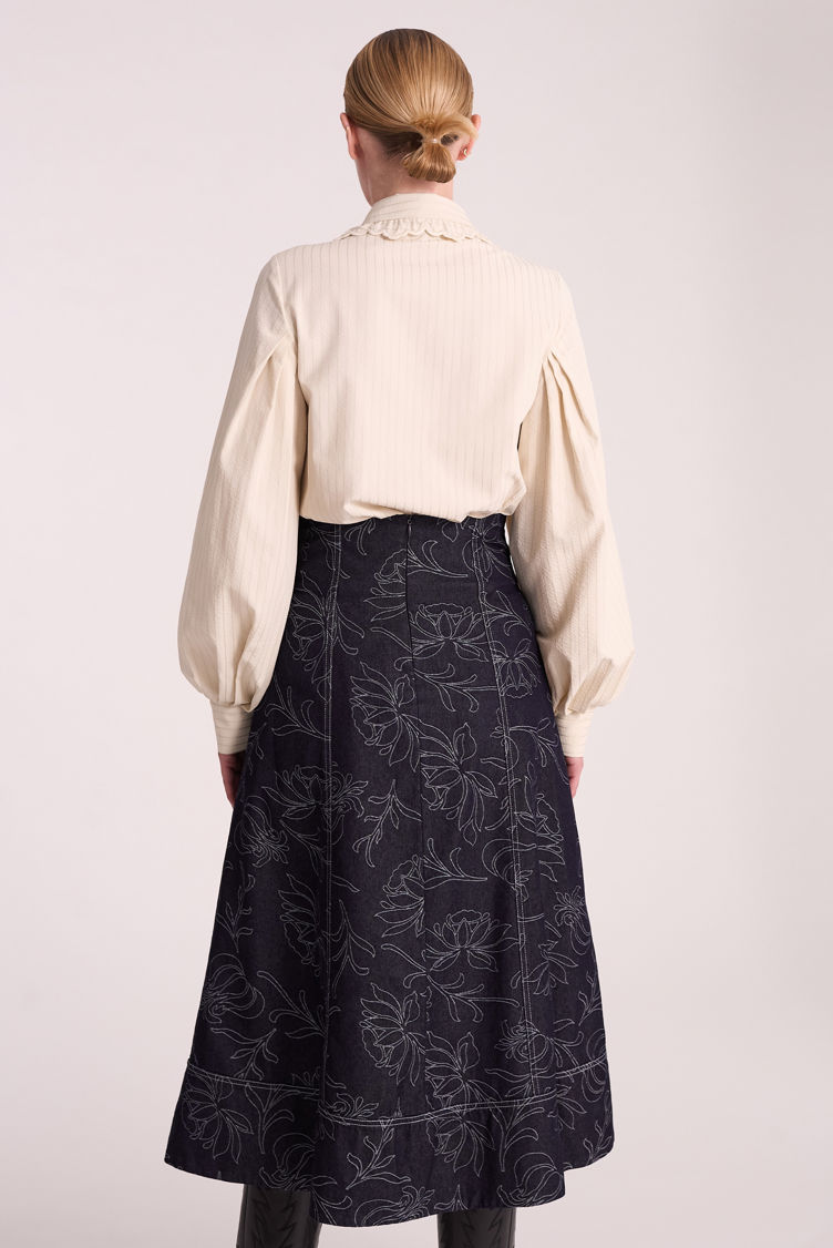 Hofmann Copenhagen Hadley Skirt Dark Blue Denim