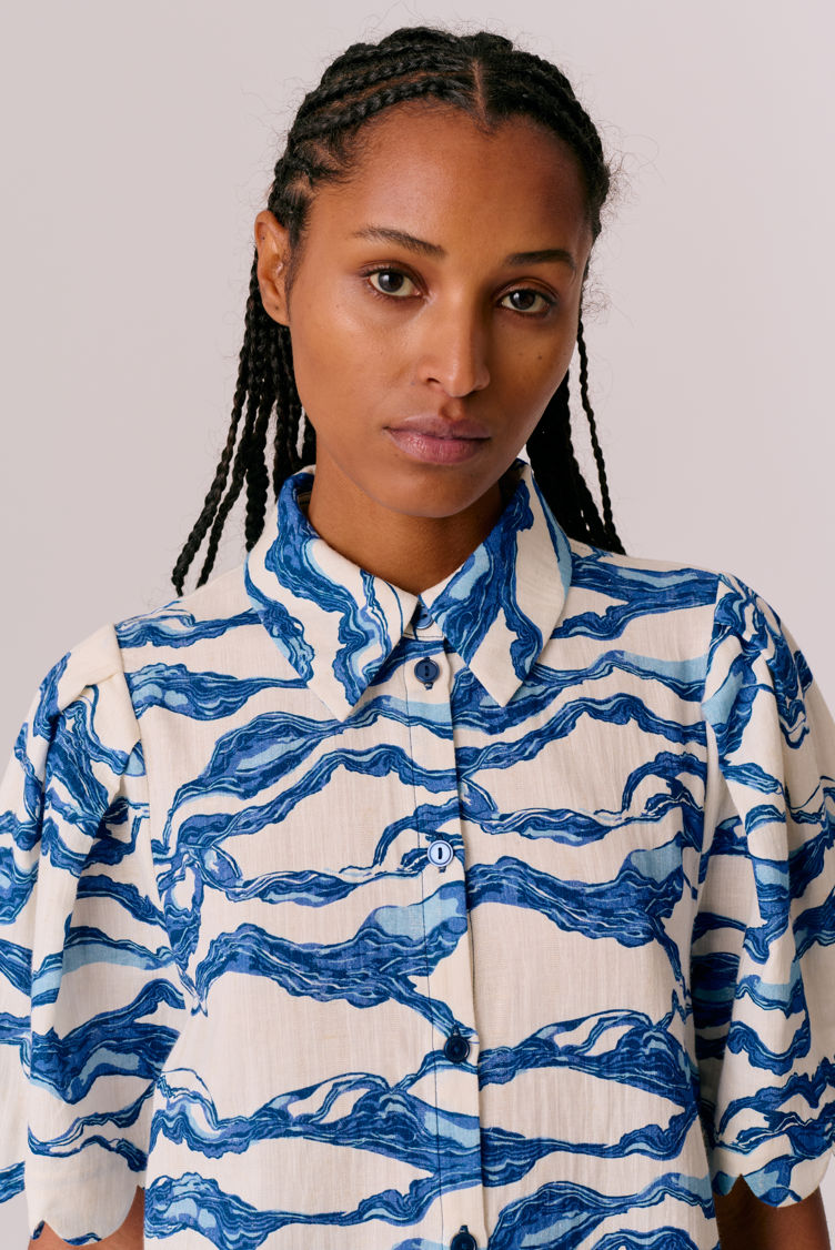 Hofmann Copenhagen Marabelle Shirt - Sea Blue Print